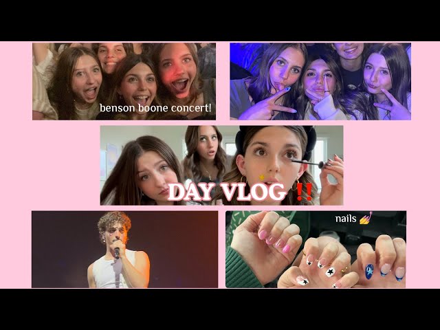 I WENT TO THE BENSON BOONE CONCERT!! ￼/ day vlog (nails, concert, getting ready) 🩷🎀