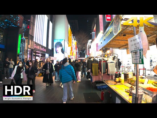 Myeongdong Street, Shopping Paradise and many tourists |  Seoul Korea 4K HDR