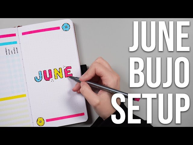 June 2023 Bullet Journal Setup 💜 Donuts theme