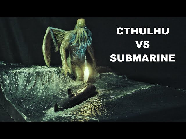 CTHULHU Monster Battle SUBMARINE Diorama  / Thalassophobia/ Resin Art