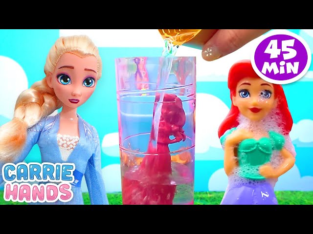Disney's Little Mermaid Ariel, Belle And Elsa DIY Challenge | Fun Compilation For Kids