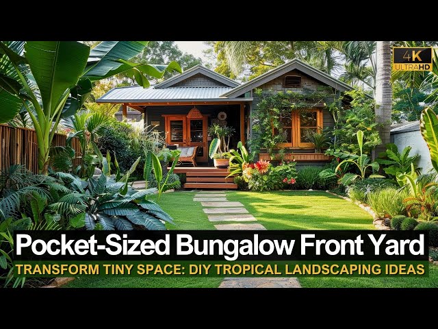 Transform Your Tiny Space: DIY Tropical Pocket-Sized Bungalow Front Yard Landscaping Ideas