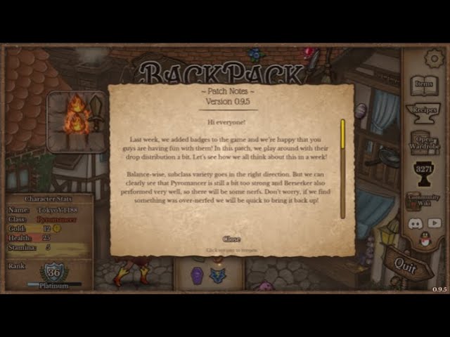 🔴Back Pack Battles Patch 0.95  | Backpackbattles