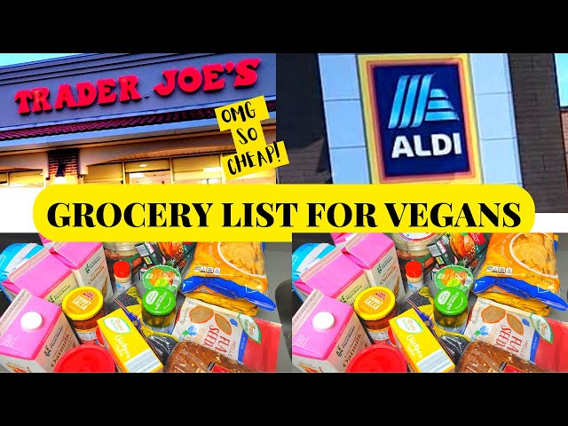 Beginners Vegan Food List | ALDI, TRADER JOE'S Grocery Haul | Plant Based Shopping | $50 PER WEEK