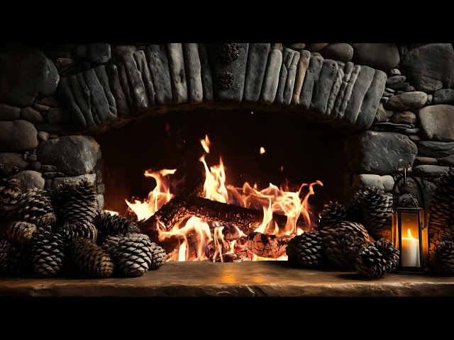 4K Cozy Fireplace with Crackling Logs: Perfect for Sleeping or Studying | White Noise
