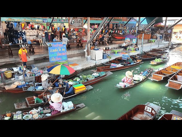 [4K] Damnoen Saduak Floating Market 🇹🇭 Thailand 2022 | Boat Tour & Walking Tour