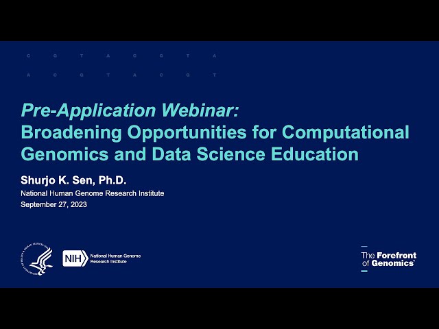 Broadening Opportunities for Computational Genomics and Data Science Education (2nd Webinar)