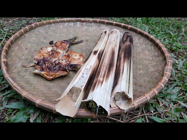 Primitive Skills: Lam rice & grilled fish, first meal