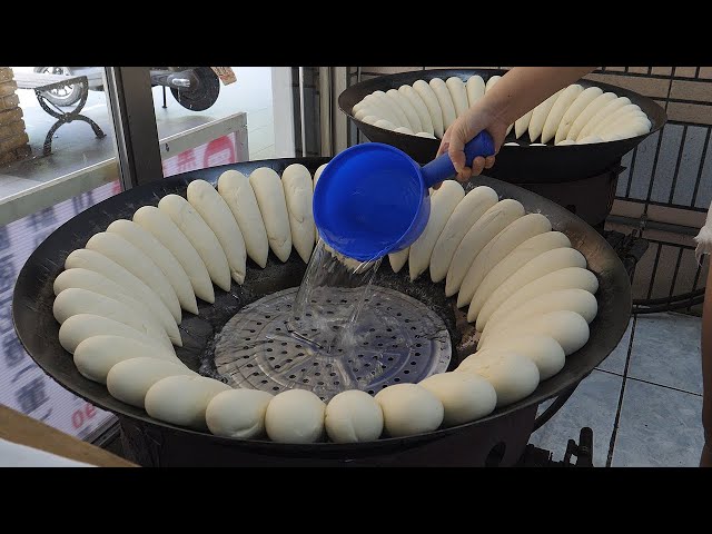 traditional steamed bread making skills - taiwanese street food