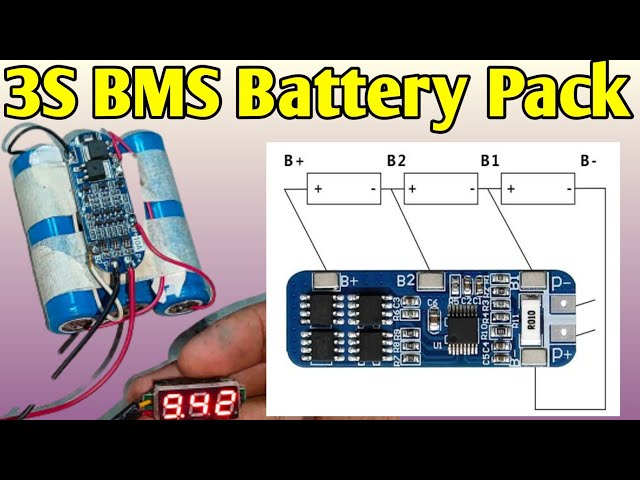 DIY 3S 12V Lithium-Ion Battery Pack 10A BMS Circuit Connection Diagram Use 18650 Old Laptop Battery