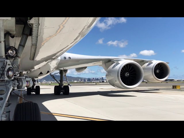 Boeing 747-8I pushback and start up in Honolulu!