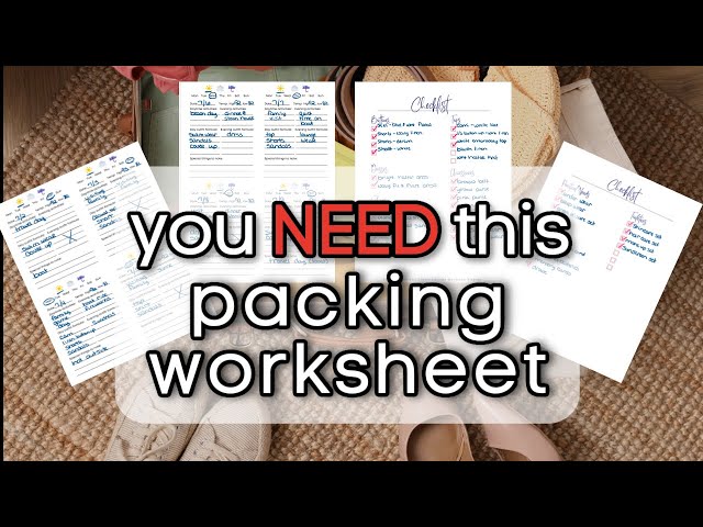 how to know what clothes to pack | packing planner worksheet