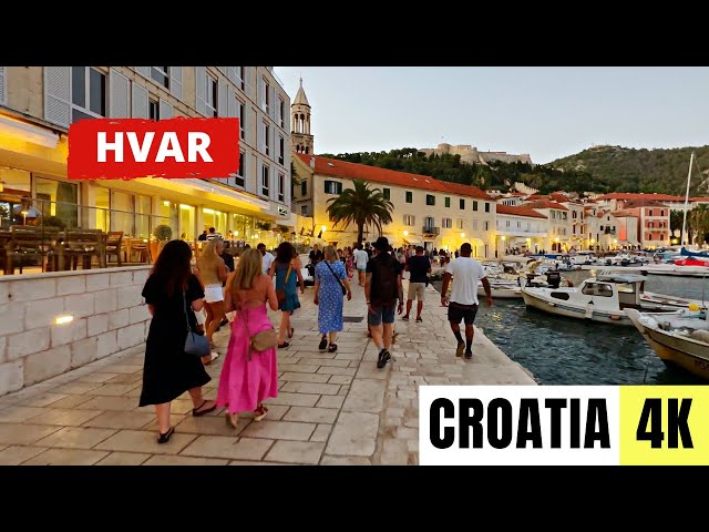 CROATIA 🇭🇷 [4K] HVAR — Evening Walking Tour — AUGUST 2023