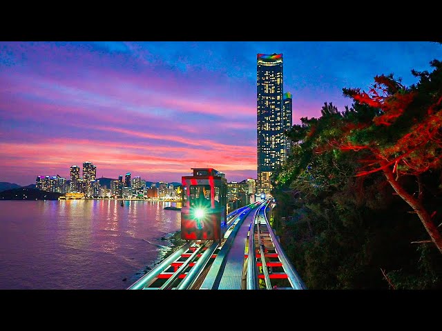 Busan City Walk | Best Tourist Attractions Haeundae, Songjeong and Beach Trains Korea 4K HDR