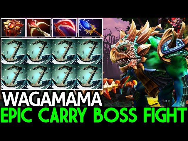 WAGAMAMA [Tidehunter] Epic Boss Fight Cancer Carry Build 7.22 Dota 2