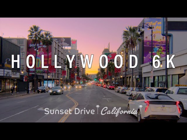Driving Hollywood Hills & Sign Universal Studios Griffith Observatory Beverly Hills Los Angeles 6K