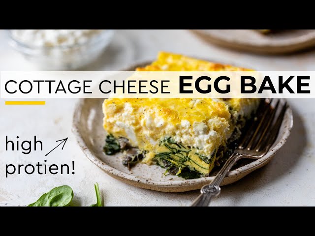HEALTHY EGG BAKE | spinach, mushrooms & cottage cheese recipe