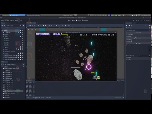 Godot 3.2 gamedev, gameplay my game Space In Others