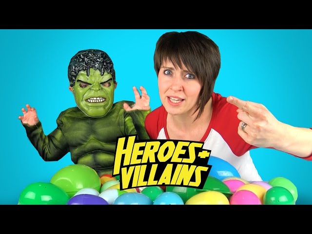 Heroes & Villains Surprise Eggs Game #4! K-City
