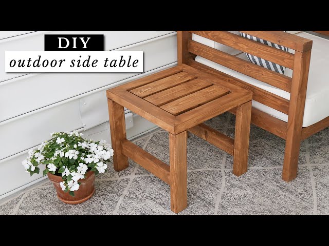 DIY Outdoor Side Table for $16! | Matches our DIY Outdoor Furniture Set!