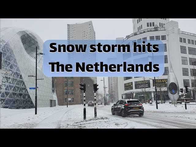 Snow storm hits The Netherlands