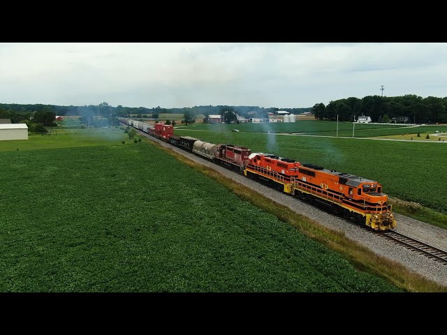 CF&E 3024 and CF&E 3316 lead trains New Haven Indiana