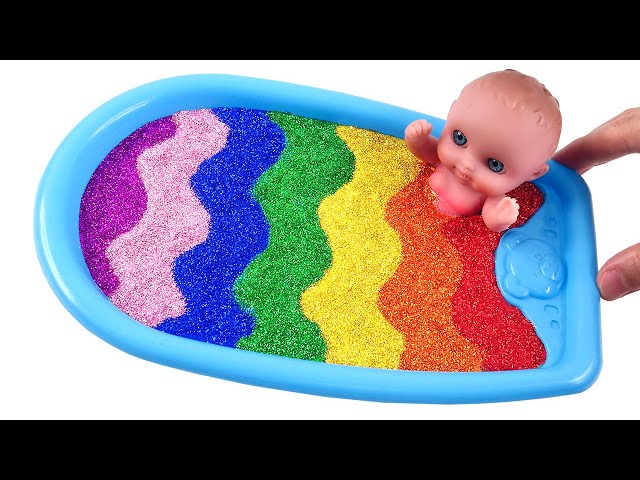 Satisfying Video l How to make Bathtub with Slime Balls Cutting ASMR l RainbowToyTocToc