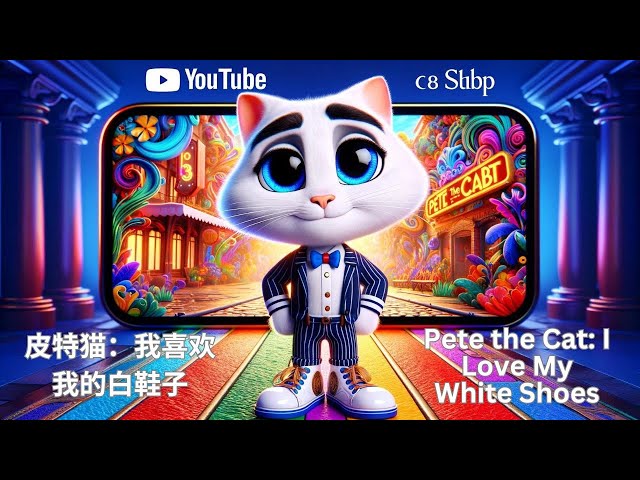 Bedtime Stories For Kids | Pete the Cat: I Love My White Shoes |  皮特猫 我喜欢我的白鞋子