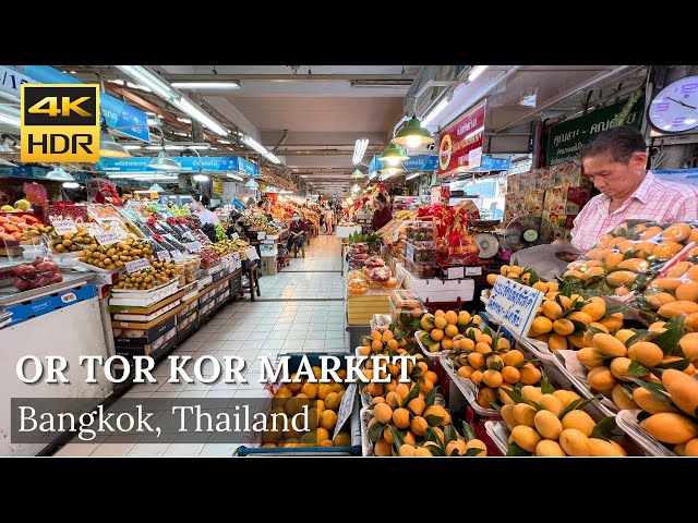 4K HDR| Walk around Or Tor Kor Market (安多哥市場) Premium Fruits and Foods Market |Bangkok| Thailand
