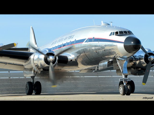 Lockheed VC-121A Constellation 'Bataan' Start Up, Takeoff and Landing