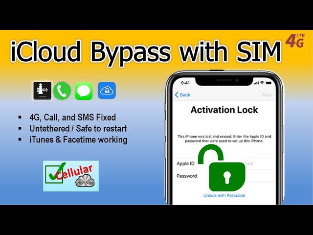 Untethered iCLOUD BYPASS with SIM Cellular FIX