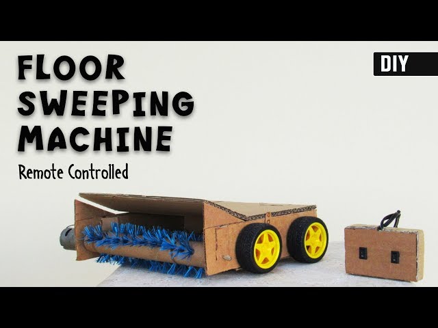 How to make a RC FLOOR SWEEPING MACHINE from cardboard | DIY Floor Cleaner
