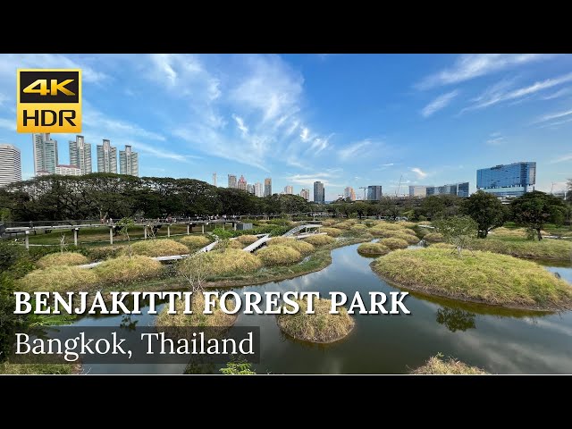 4K HDR| Walk around Benjakitti Forest Park (Near Sukhumvit 21) | Bangkok | Thailand
