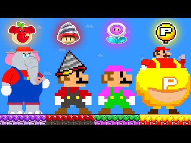 Mario All Powerups in New Super Mario Bros. Wii | Game Animation (Part 2)