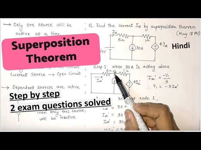 SUPERPOSITION THEOREM IN HINDI | problems with dependent sources | Hindi