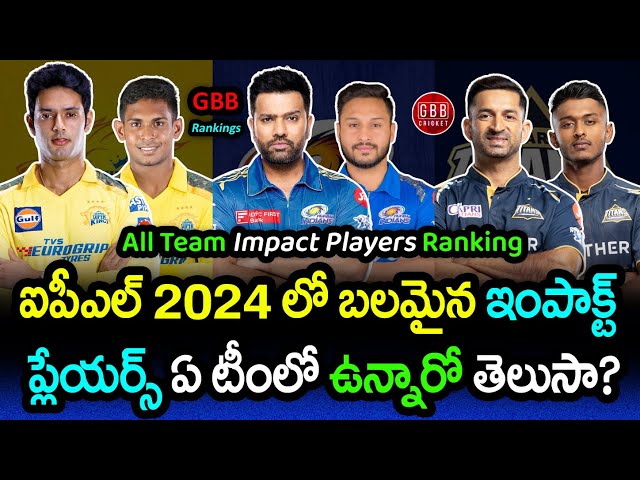 Strongest Impact Players Team In IPL 2024 | Top 10 Impact Players In IPL 2024 | GBB Cricket