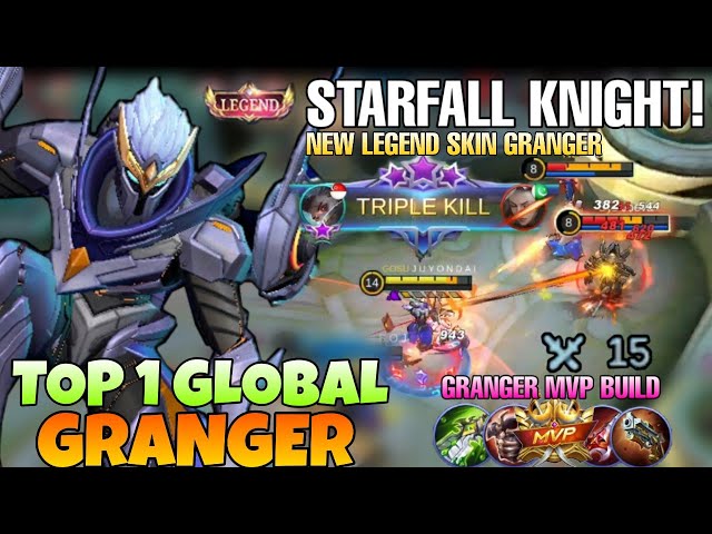 Insane Damage Granger Starfall Knight New Legend skin | Top 1 Global Granger Best Build 2021 | MLBB