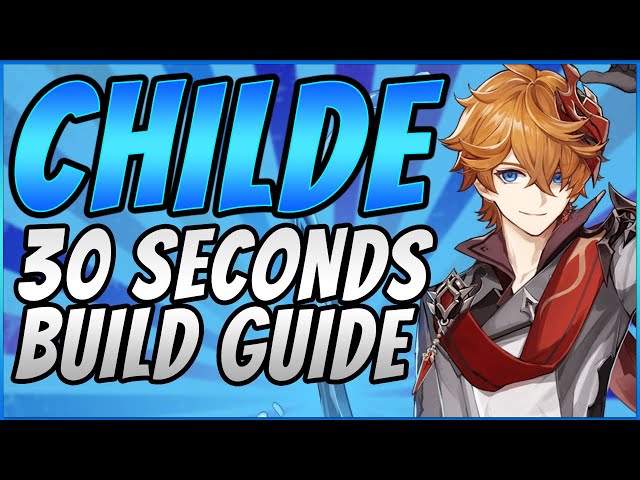 CHILDE BEST HYDRO DPS CARRY BUILD  - 30 SECONDS CHARACTER GUIDE - GENSHIN IMPACT #Shorts