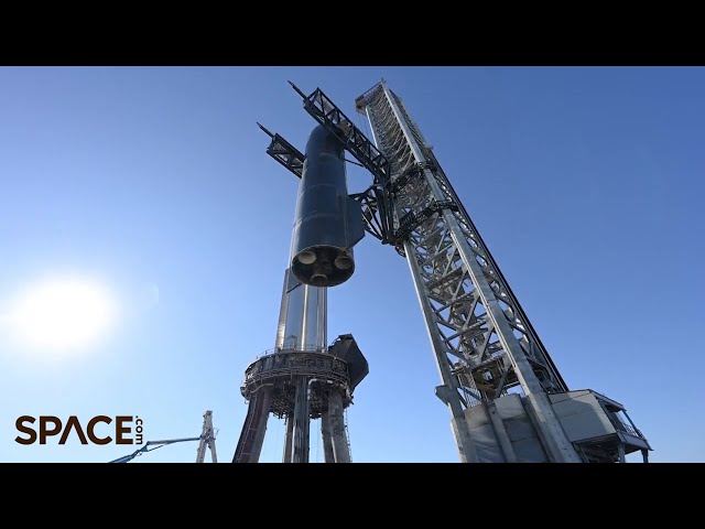 Watch SpaceX's Starbase launch and catch tower stack Starship in time-lapse