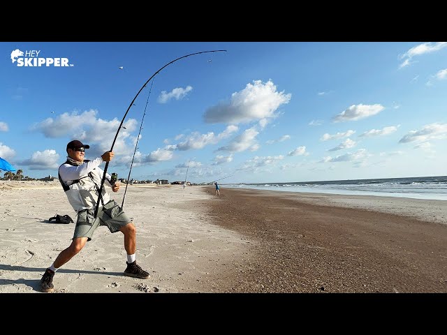 Catching the BIGGEST FISH on the Beach! Easy and Simple Surf Fishing Method