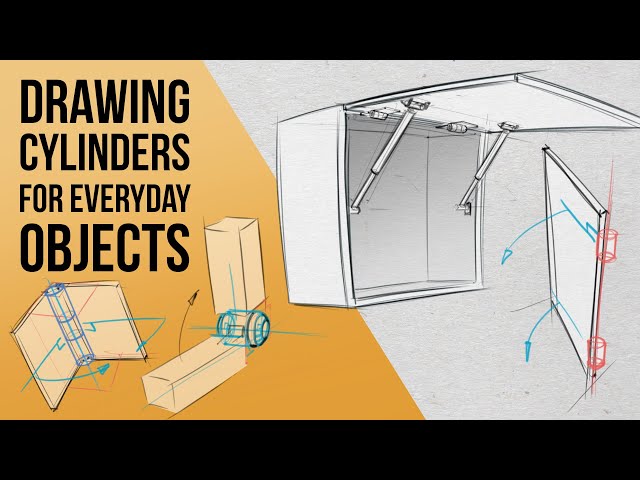 Drawing ellipses and cylinders for everyday objects - Door Hinges