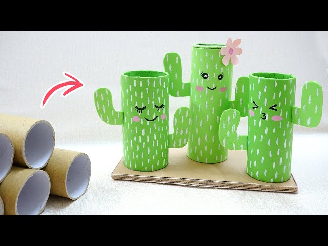 Easy Paper Roll Cactus Craft Idea | Awesome Upcycled Toilet Paper Roll| Best out of waste