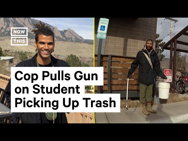 Officer Pulls Gun on Student Picking Up Trash Outside of Dorm Building | NowThis