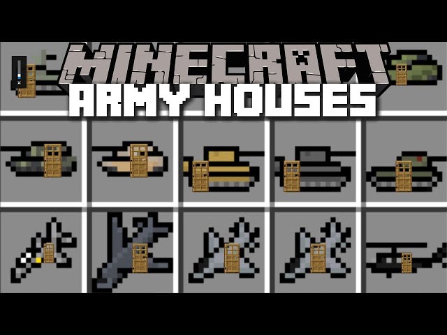 Minecraft ARMY HOUSE MOD / SPAWN MILITARY HOUSES AND LIVE IN THEM !! Minecraft