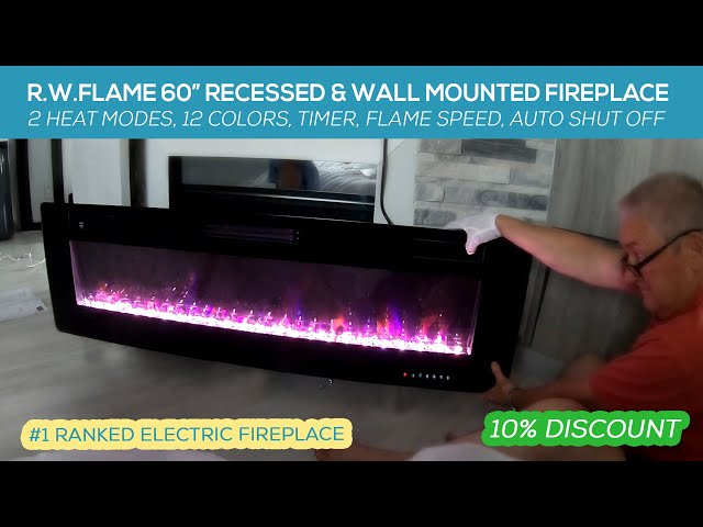 Review Install Guide ** RW FLAME Electric Fireplace 60 inch Recessed ** Top Selling Fireplace