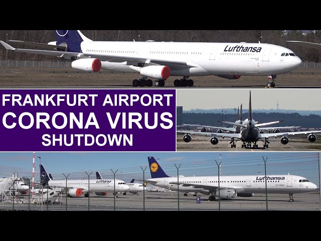Corona Virus Shutdown Frankfurt Airport | Flugzeuge stehen still am Frankfurter Flughafen