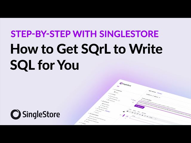 Here's how to use @SingleStore's SQrL ChatBot to Write SQL and Python for you!