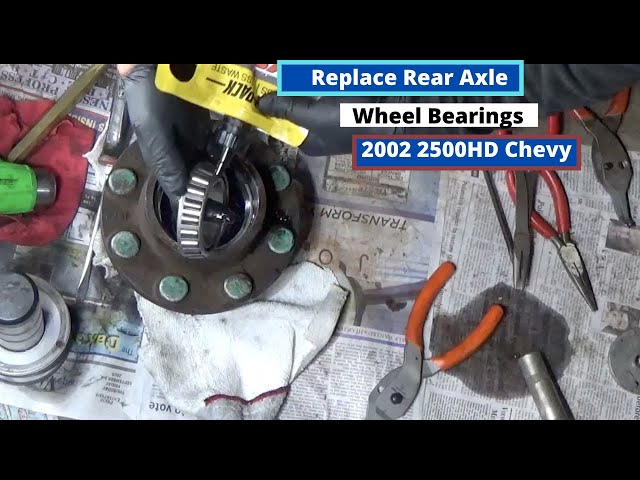 All steps-- Rear Axle Hub Bearings (Inner & Outer) , Axle Seal  Replacement 2002 2500HD Chevy