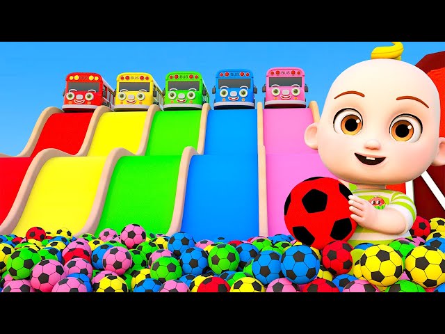 Wheels On The Bus Baby songs -city ​​vehicle color parachute play - Nursery Rhymes & Kids Songs