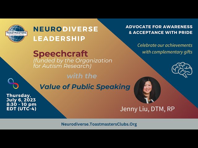 The Value of Public Speaking by Jenny Liu, DTM, RP
